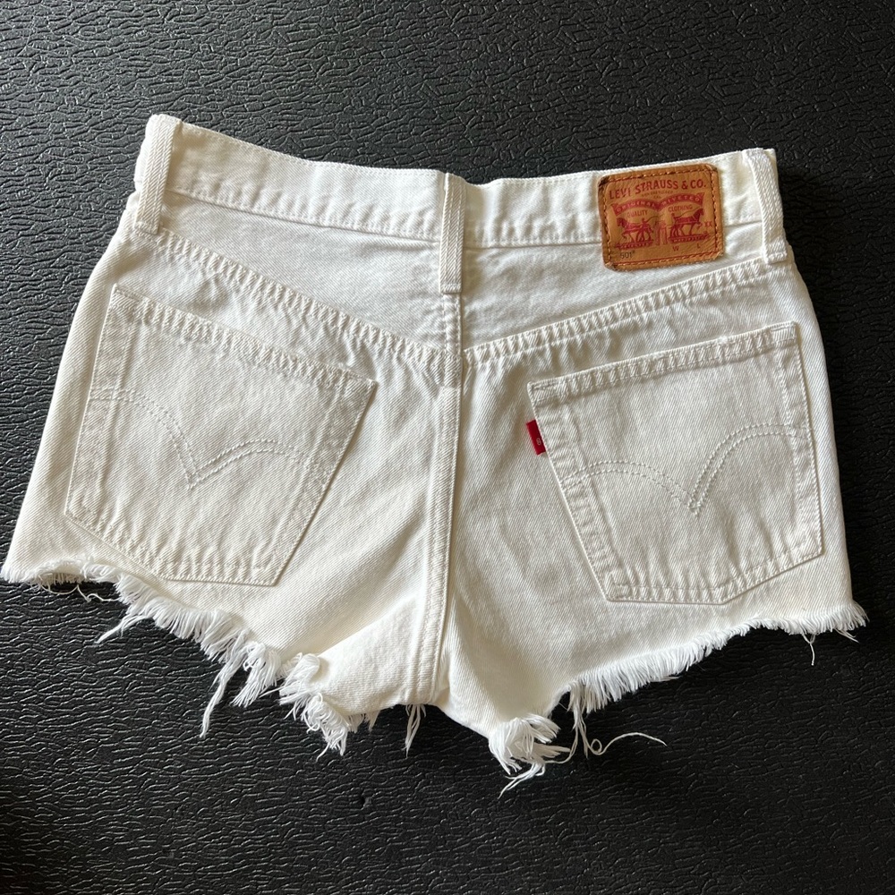 Levi’s 501 High-Rise White Denim Shorts